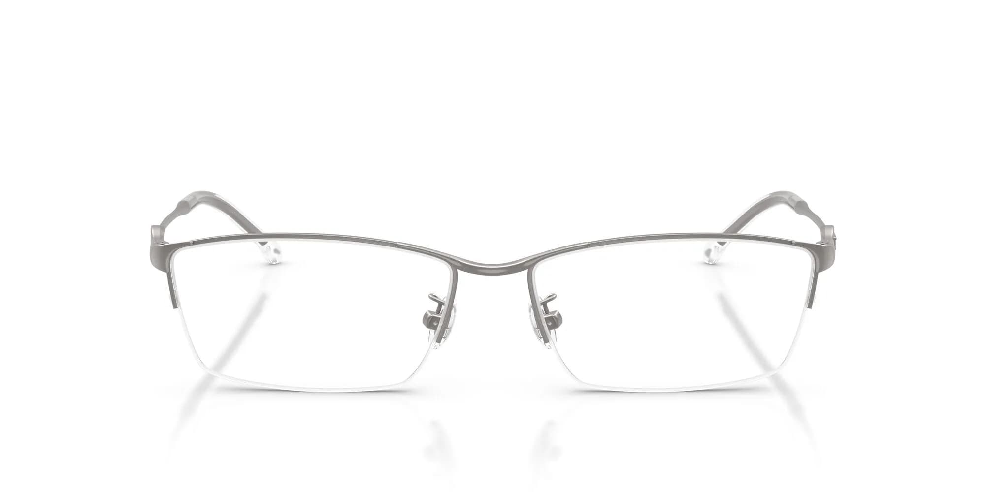 Diesel DL5011D Low Bridge Fit Rectangular Prescription Eyewear Frames, Brushed Gunmetal, 58 mm | Modern, Lightweight Metal Design