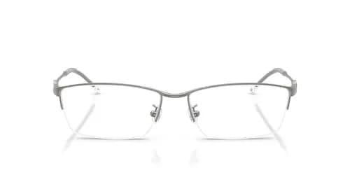 Diesel DL5011D Low Bridge Fit Rectangular Prescription Eyewear Frames, Brushed Gunmetal, 58 mm | Modern, Lightweight Metal Design thumbnail 1