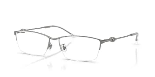Diesel DL5011D Low Bridge Fit Rectangular Prescription Eyewear Frames, Brushed Gunmetal, 58 mm | Modern, Lightweight Metal Design thumbnail 2