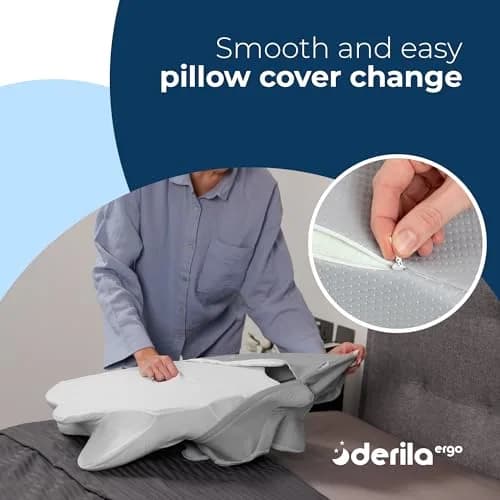 Derila Ergo Thermal Pillow Cover for Cervical Neck Pillow 54cm x 36cm x 12cm | Cooling Fabric for Better Sleep thumbnail 5