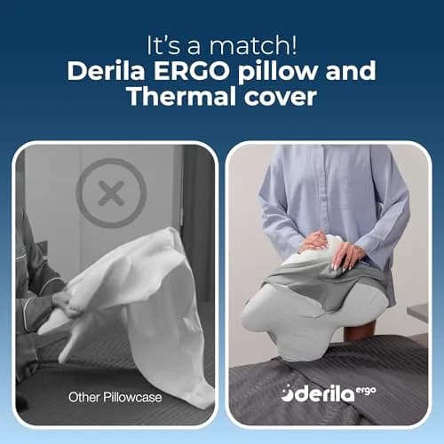 Derila Ergo Thermal Pillow Cover for Cervical Neck Pillow 54cm x 36cm x 12cm | Cooling Fabric for Better Sleep thumbnail 7