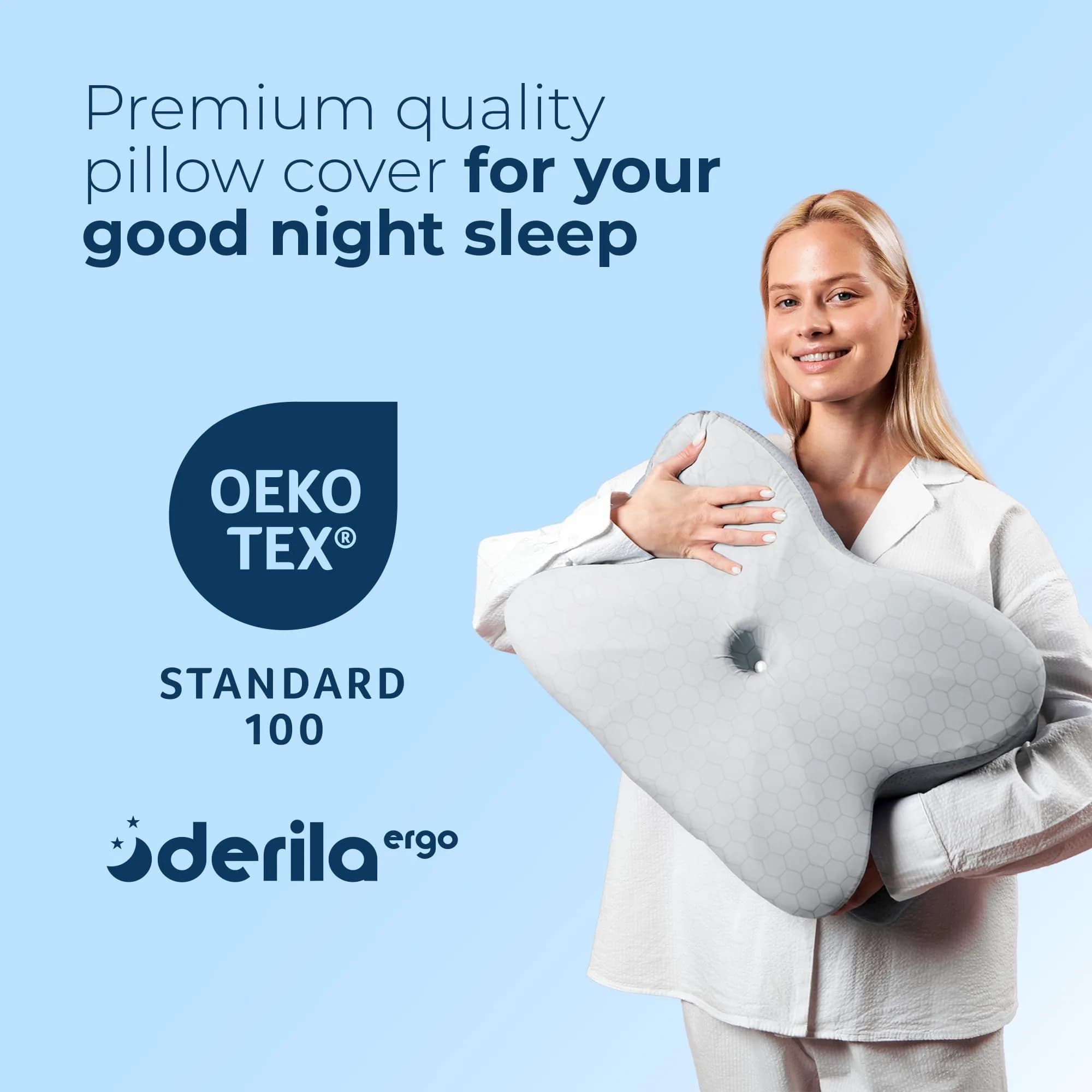 Derila Ergo Thermal Pillow Cover for Cervical Neck Pillow 54cm x 36cm x 12cm | Cooling Fabric for Better Sleep - view 8