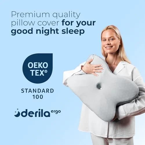 Derila Ergo Thermal Pillow Cover for Cervical Neck Pillow 54cm x 36cm x 12cm | Cooling Fabric for Better Sleep thumbnail 8