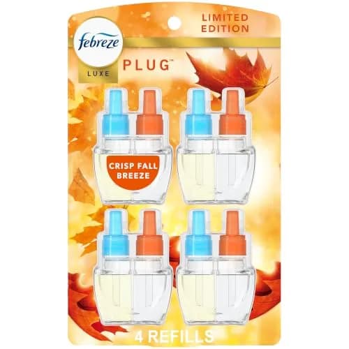 Febreze Fade Defy Plug Air Freshener Refill, Crisp Fall Breeze Scent, 3.5 Fl Oz (103ml) | Lasts 50 Days on Low thumbnail 1