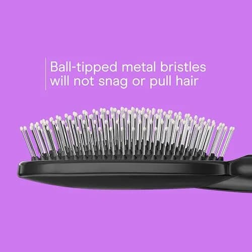 Conair Salon Results 3-Pack Hair Brushes with Metal Bristles & Cushion Base, Black | Detangling & Smoothing for Thick, Curly Hair thumbnail 4