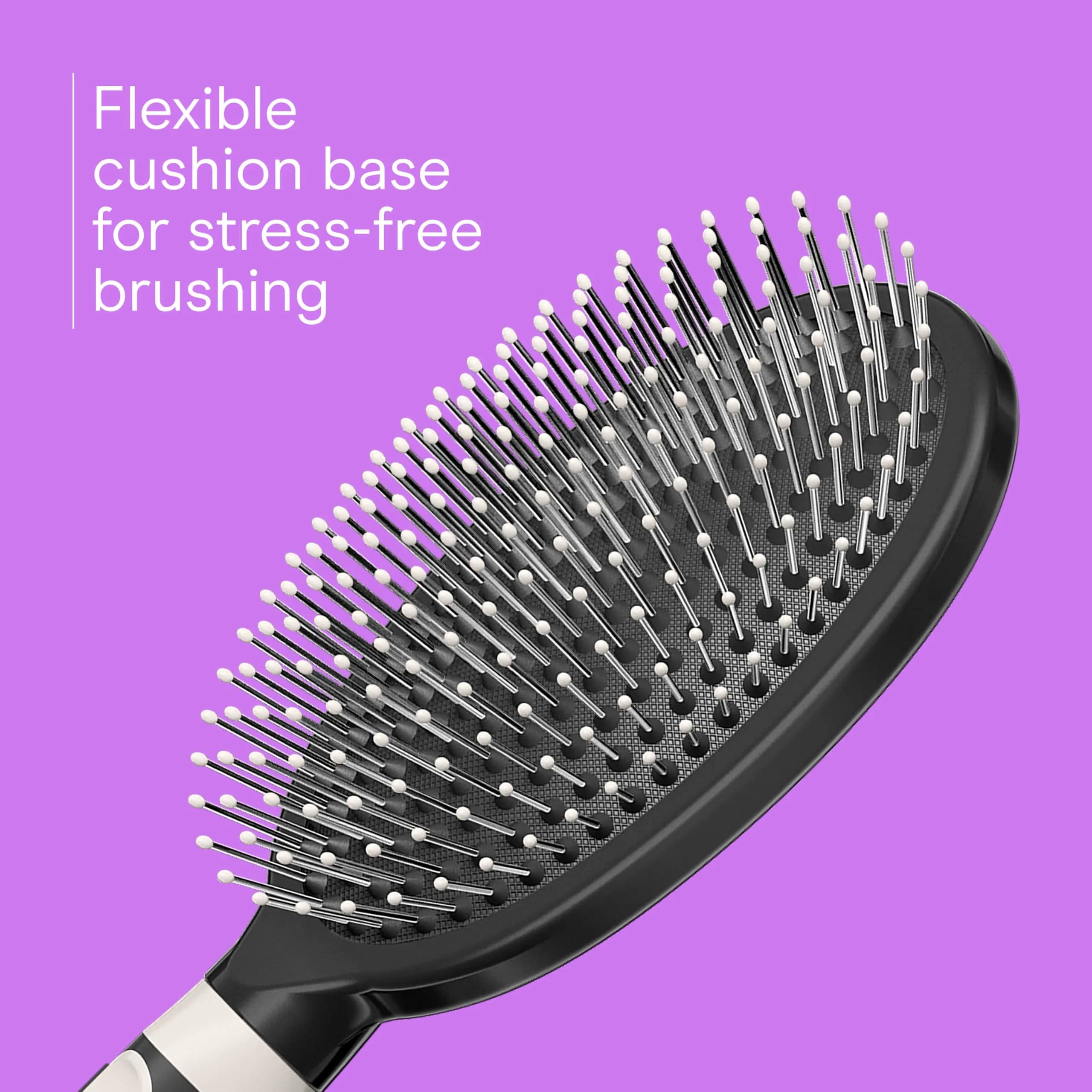 Conair Salon Results 3-Pack Hair Brushes with Metal Bristles & Cushion Base, Black | Detangling & Smoothing for Thick, Curly Hair - view 3