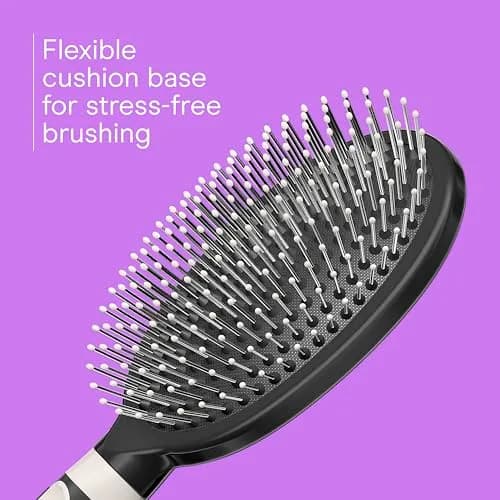 Conair Salon Results 3-Pack Hair Brushes with Metal Bristles & Cushion Base, Black | Detangling & Smoothing for Thick, Curly Hair thumbnail 3