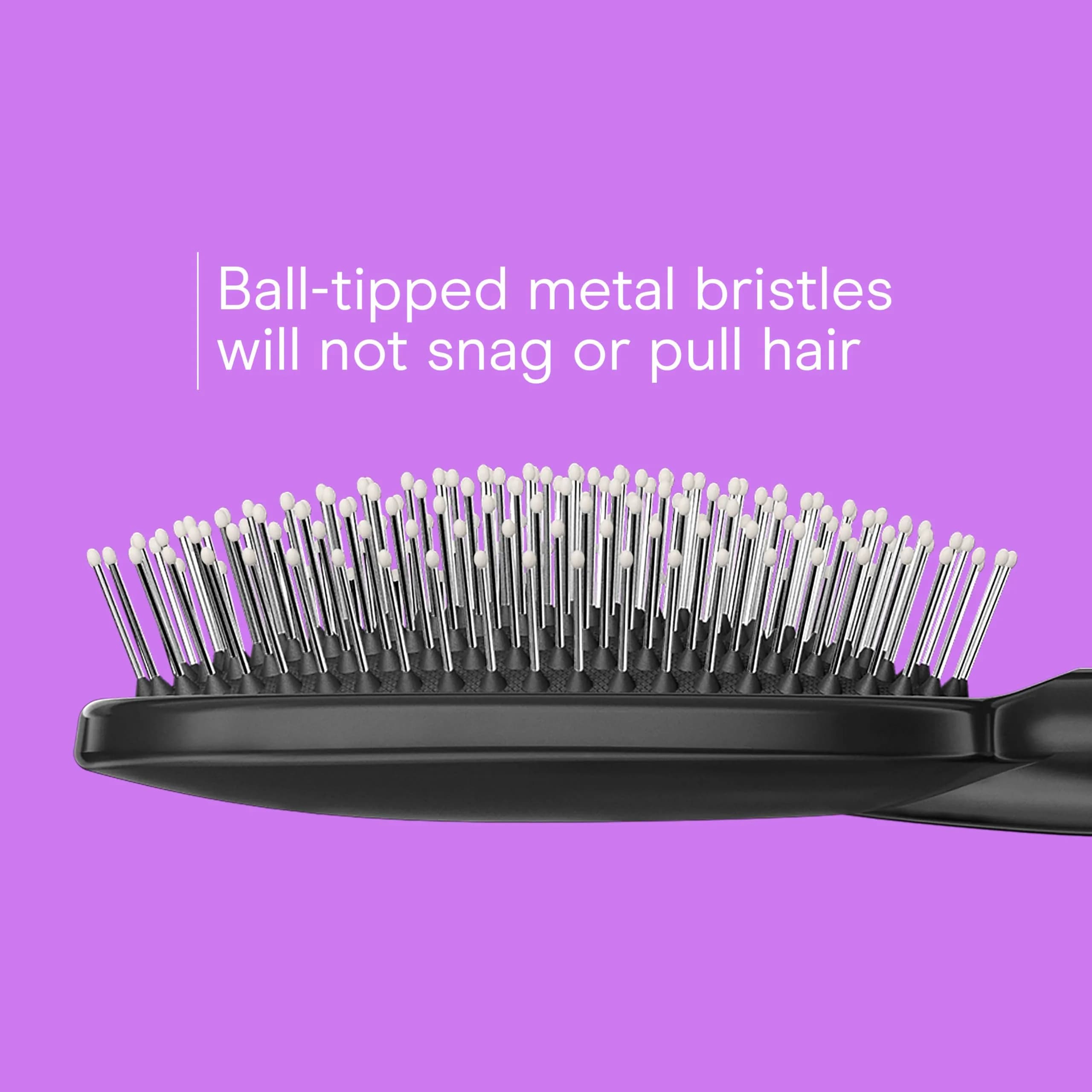 Conair Salon Results 3-Pack Hair Brushes with Metal Bristles & Cushion Base, Black | Detangling & Smoothing for Thick, Curly Hair - view 4