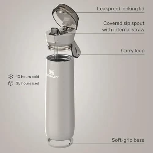 STANLEY Flowstate Spring Bottle 20 oz | Leakproof Insulated Water Bottle in Purple Dust thumbnail 2