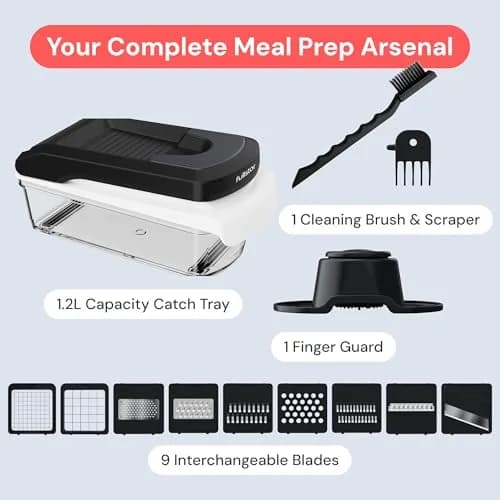 Fullstar Pro Core Vegetable Chopper & Mandoline Slicer, 9-in-1 Compact Meal Prep Essential with 420 Stainless Steel Blades & Container | 26.4 cm (10.4 in) Height thumbnail 8