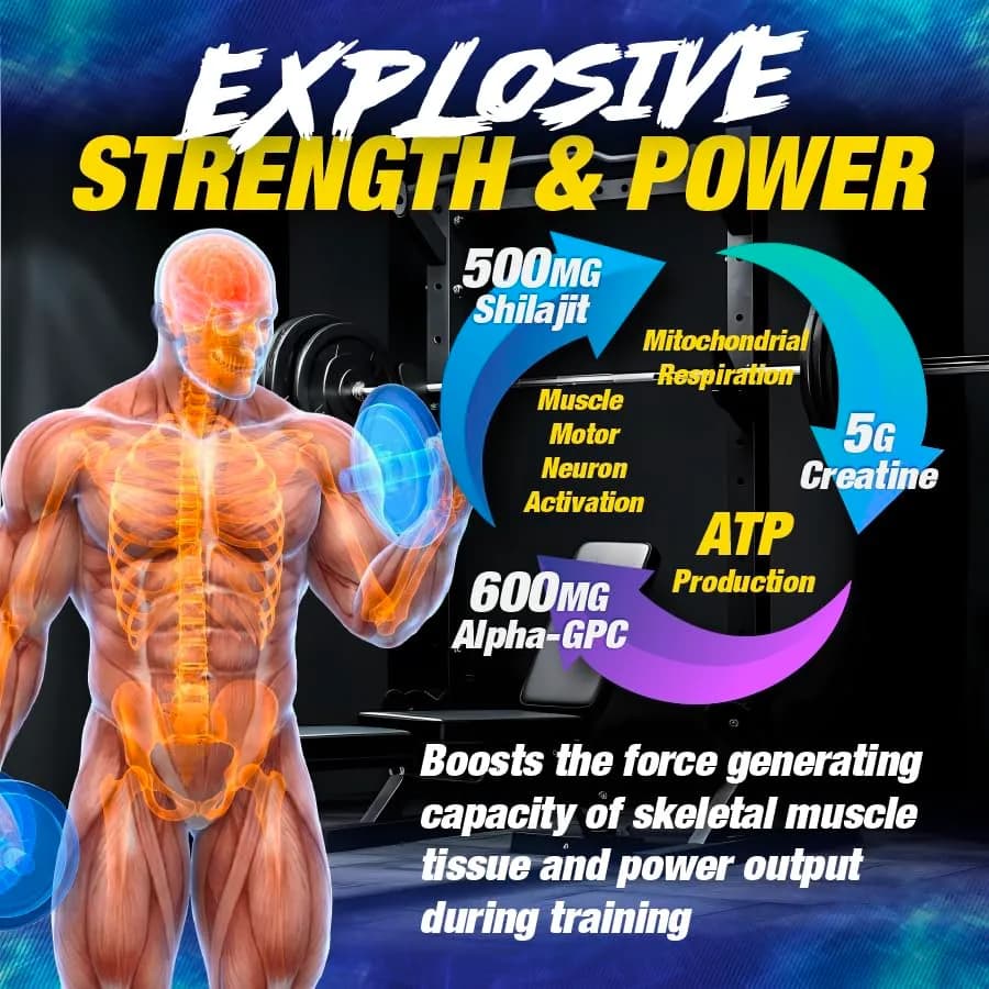 Maximum Human Performance Strong AF Pre-Workout 13.5oz | Muscle Building & Strength thumbnail 7
