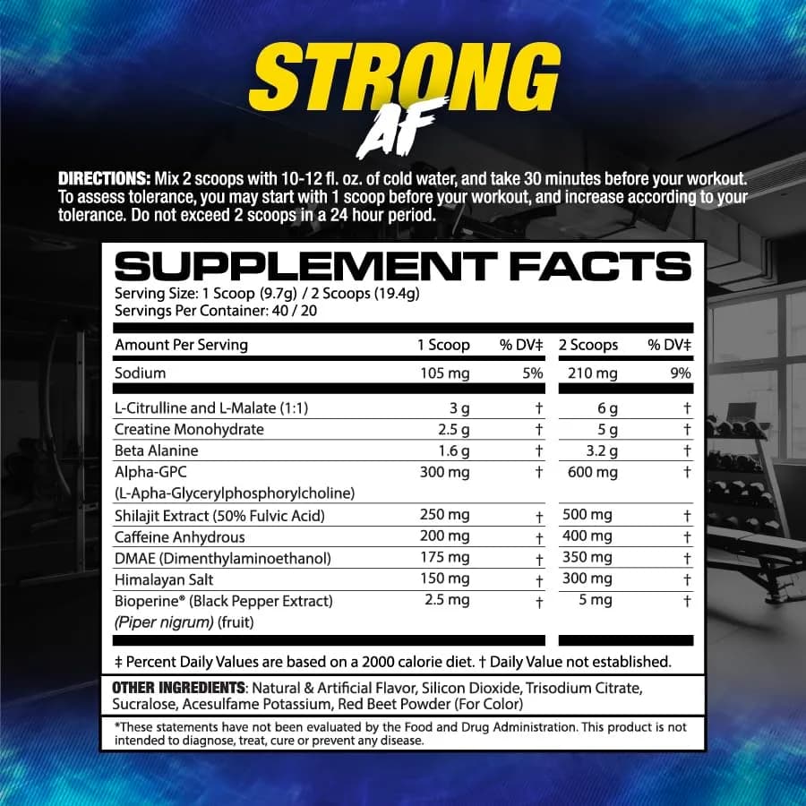 Maximum Human Performance Strong AF Pre-Workout 13.5oz | Muscle Building & Strength thumbnail 3