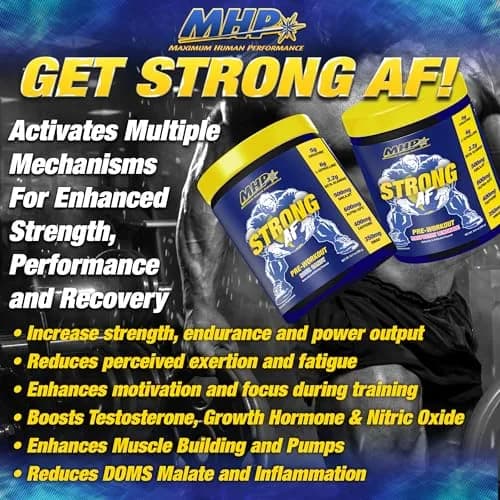 Maximum Human Performance Strong AF Pre-Workout 13.5oz | Muscle Building & Strength thumbnail 6