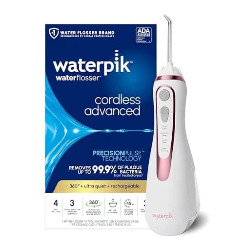 Waterpik Cordless Advanced Portable Water Flosser, Rechargeable, Rose Gold | ADA Accepted Oral Irrigator thumbnail 1