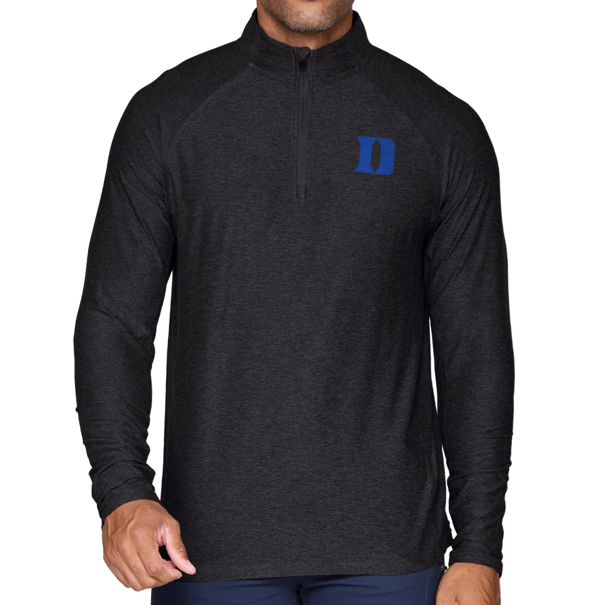 COLOSSEUM Men's Duke Blue Devils Vapor 1/4 Zip (Black, Large) | NCAA College Team Apparel