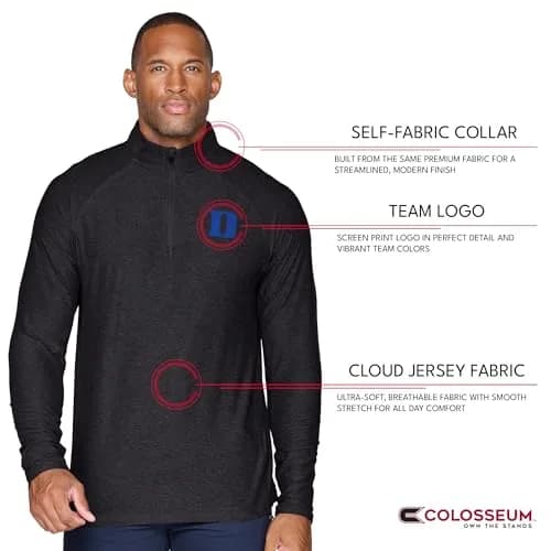 COLOSSEUM Men's Duke Blue Devils Vapor 1/4 Zip (Black, Large) | NCAA College Team Apparel thumbnail 4