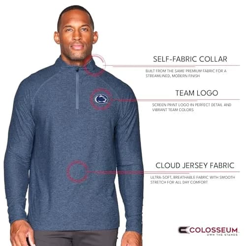 COLOSSEUM Men's Penn State Nittany Lions Vapor 1/4 Zip Navy Large | Collegiate Licensed Fanwear thumbnail 4