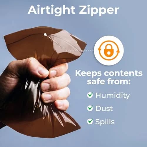 Keep N Store 5"x 8" UV Protective Amber Zip Bags | Heavy Duty 3 Mil Moisture-Resistant Storage thumbnail 5