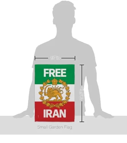 Iranian Flag Historic Lion & Sun Banner 13" x 18.5" | Support Iran Heritage thumbnail 2