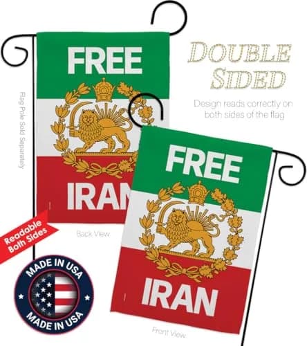 Iranian Flag Historic Lion & Sun Banner 13" x 18.5" | Support Iran Heritage thumbnail 3