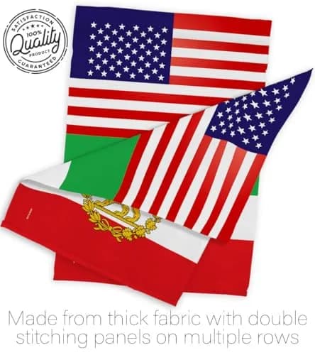 Iranian Flag USA Iran Lion Sun American Flag 13" x 18.5" | Historic Lion & Sun Emblem for Persian Heritage thumbnail 7