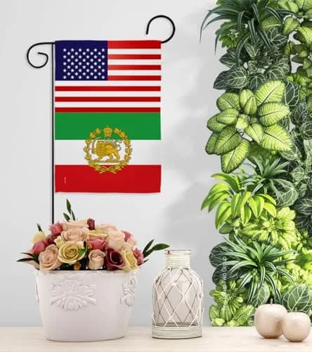 Iranian Flag USA Iran Lion Sun American Flag 13" x 18.5" | Historic Lion & Sun Emblem for Persian Heritage thumbnail 9