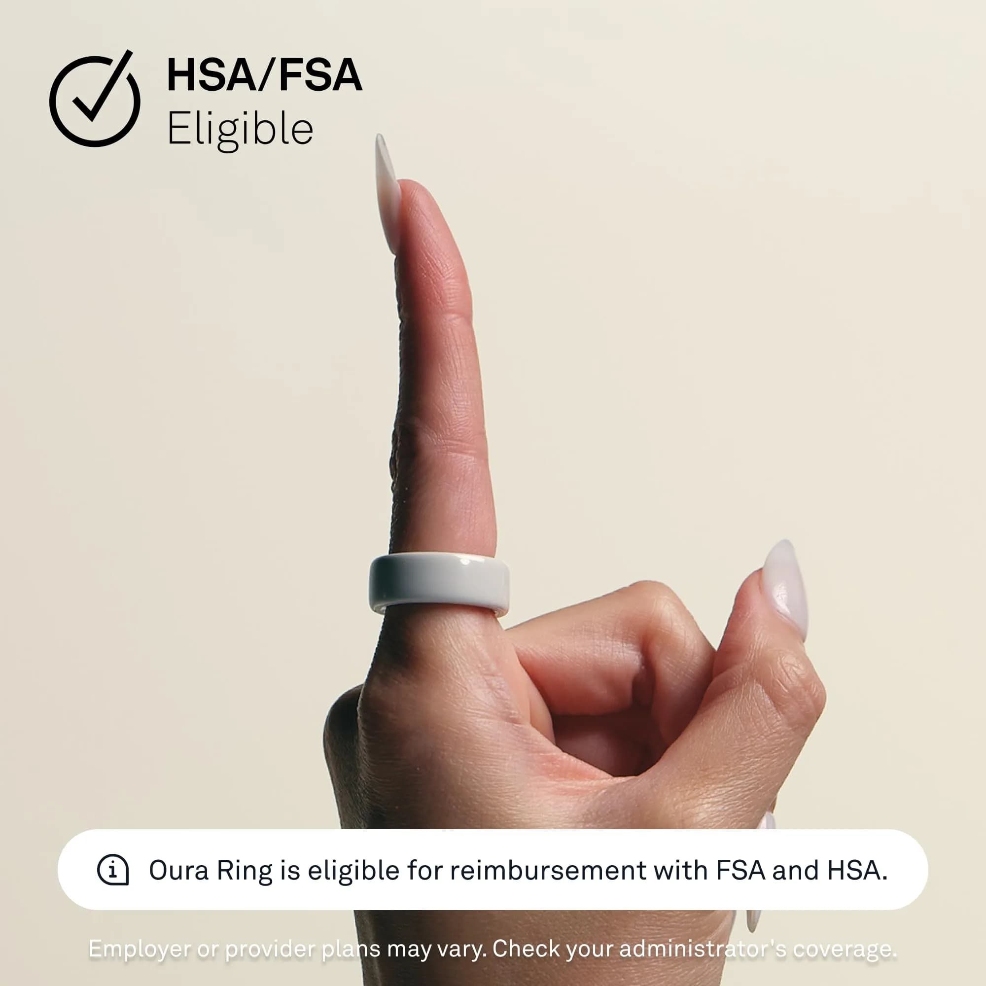 OURA Silver Smart Wearable Ring Size 8 | Ergonomic Design for Daily Wear - view 8