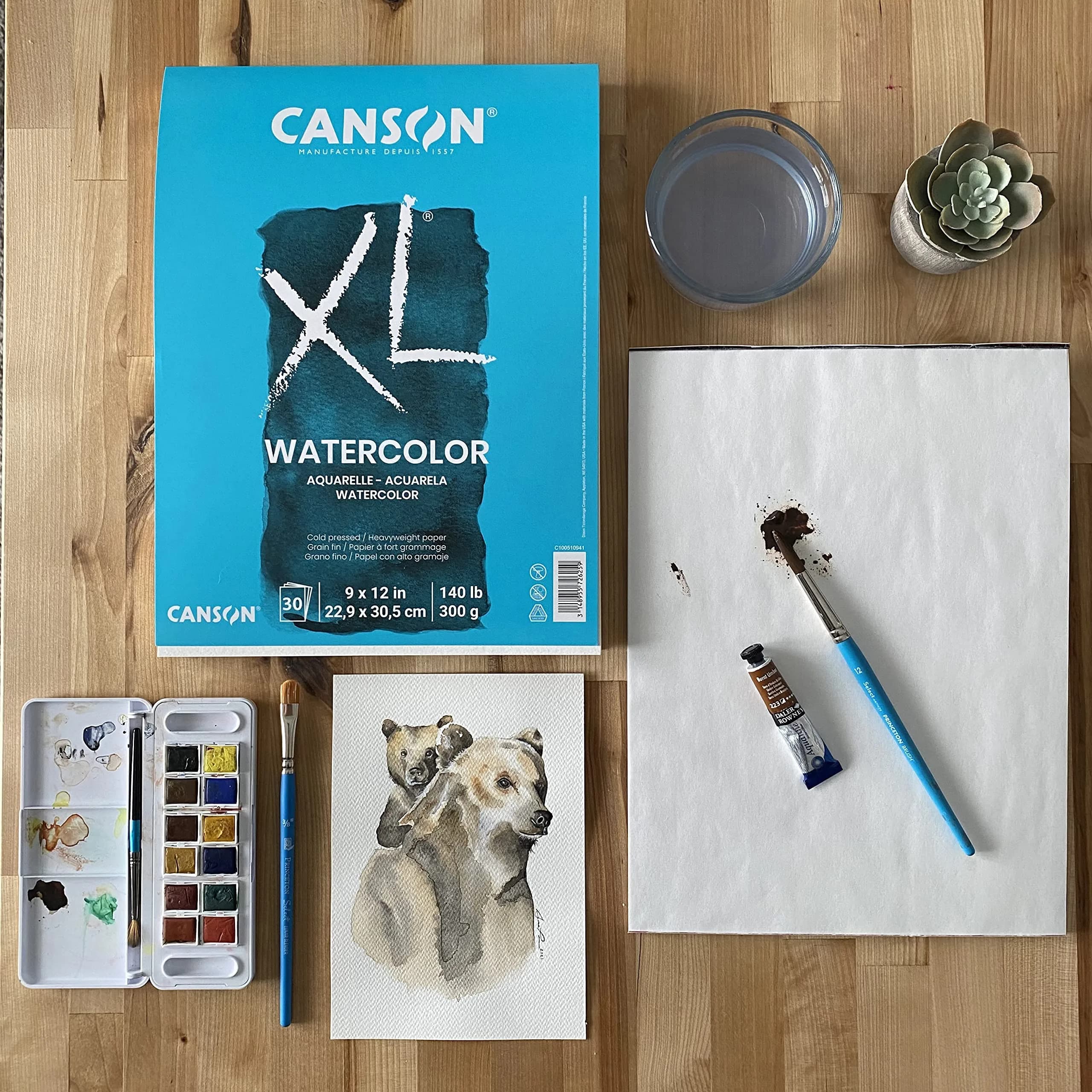 Canson XL Watercolor Paper Pad 9" x 12" 30 Sheets/Pad, 3 Pads | 140 lb (300 gsm) Cold Press Paper for Mixed Media Art - view 6