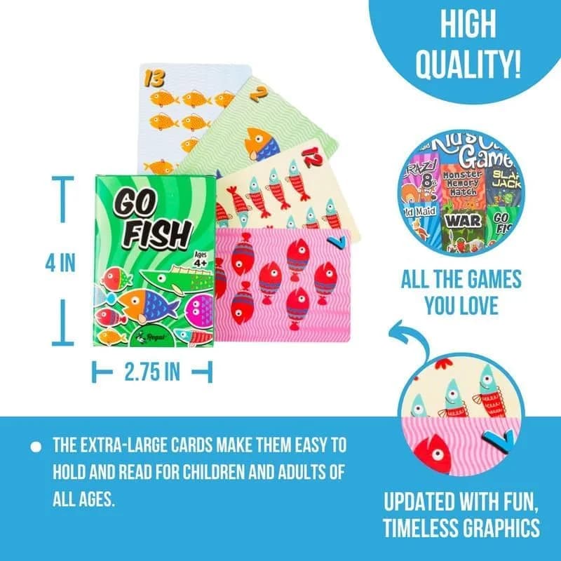 Regal Games Classic Card Games Set for Kids & Families - 54 Decks (6 Packs of 9 Games) | Educational & Fun for Ages 4+ thumbnail 6