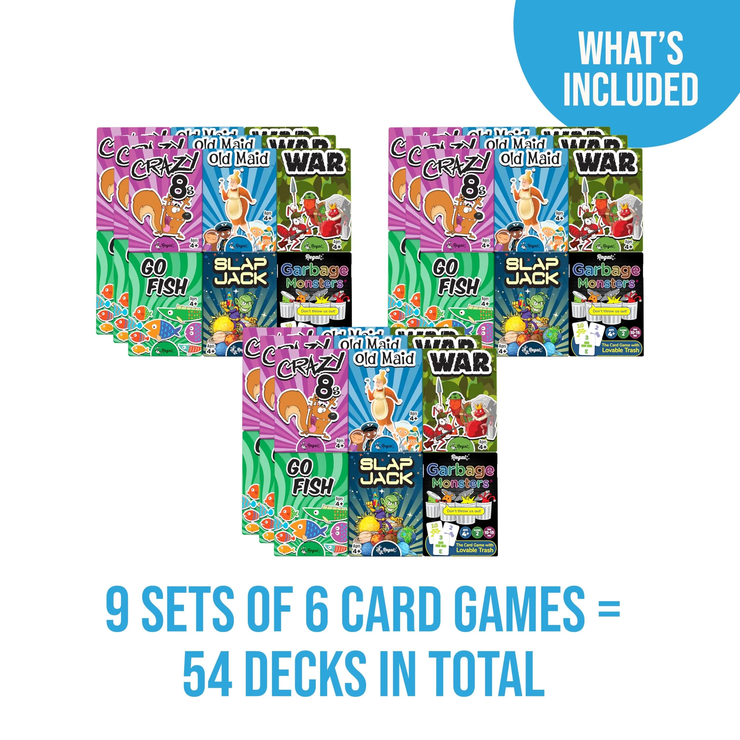Regal Games Classic Card Games Set for Kids & Families - 54 Decks (6 Packs of 9 Games) | Educational & Fun for Ages 4+ - view 3