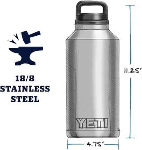 YETI Rambler 64 oz Bottle with Chug Cap, Royal Blue | 1.9 L (64 oz) Vacuum Insulated Stainless Steel thumbnail 4