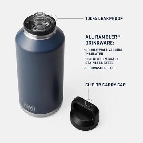 YETI Rambler 64 oz Bottle with Chug Cap, Royal Blue | 1.9 L (64 oz) Vacuum Insulated Stainless Steel thumbnail 2