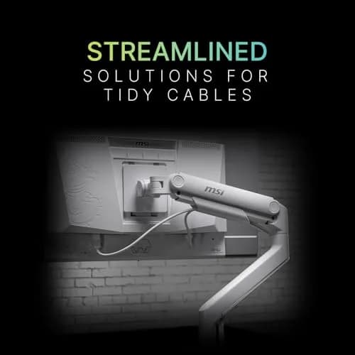 MSI MAG MT201W Heavy Duty Single Monitor Stand Arm Supports 17-49" | Adjustable Spring Mount, VESA Compatible, Clamp & Grommet, Black thumbnail 6