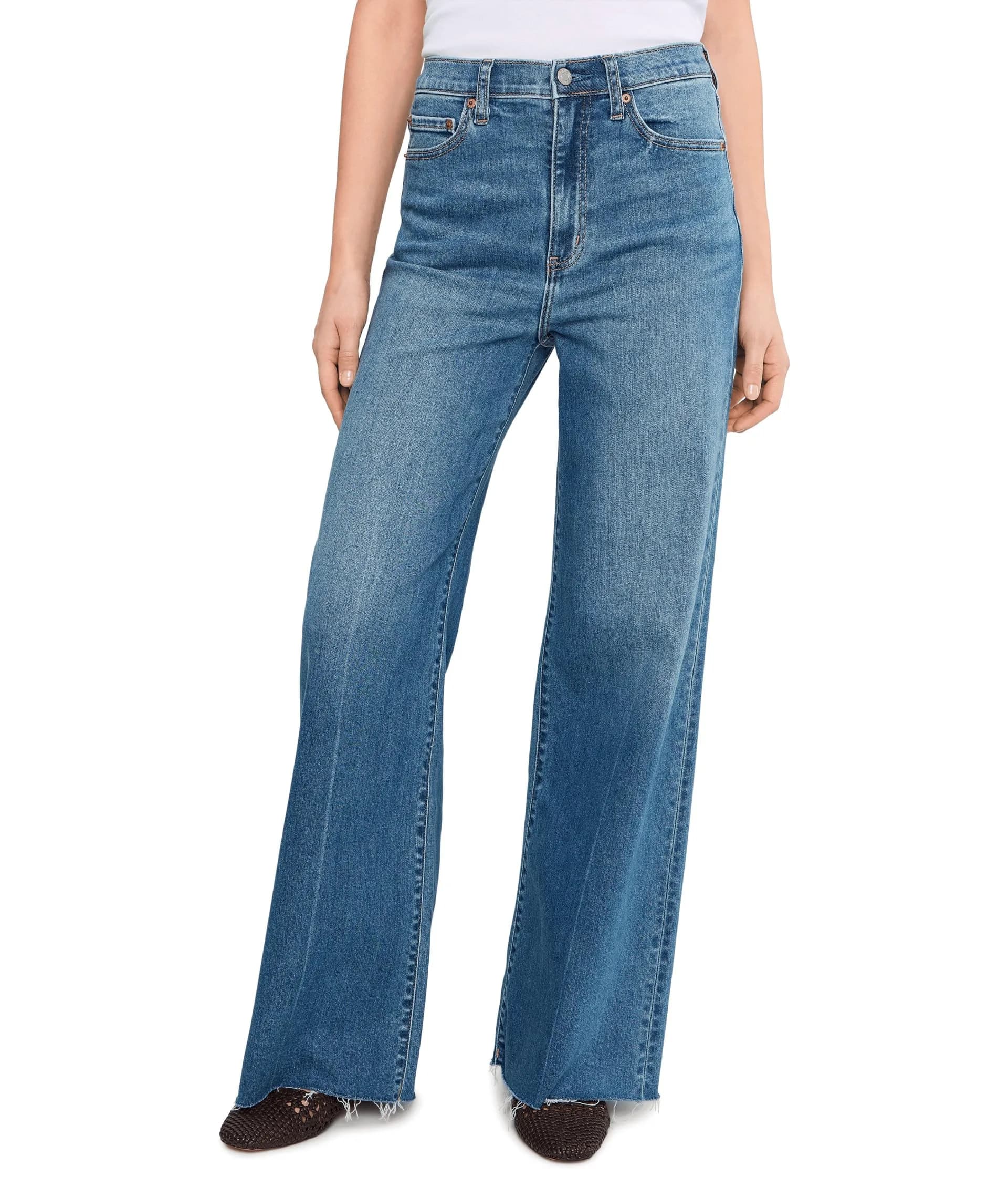 DAZE Women's Far Out High-Rise Wide Leg in New Indigo 26 | Loose Fit, Structured Hug Denim, 32" Inseam - main product image
