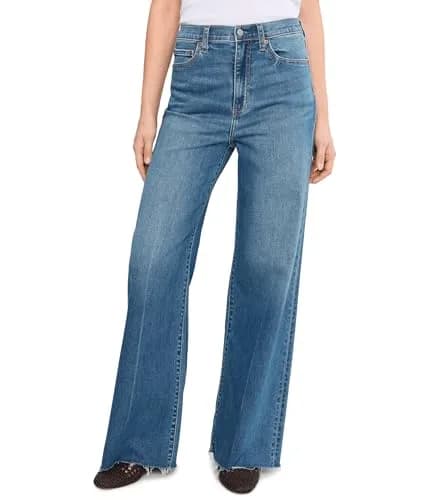 DAZE Women's Far Out High-Rise Wide Leg in New Indigo 26 | Loose Fit, Structured Hug Denim, 32" Inseam thumbnail 1