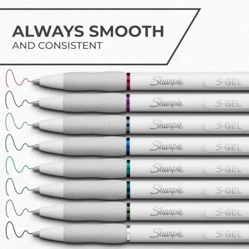 Sharpie S-Gel Pens, Pearl White Body, Fashion Barrel, Medium Point (0.7mm), Colorful Ink, 12 Count | Smooth Ink Flow Writing Instrument thumbnail 3