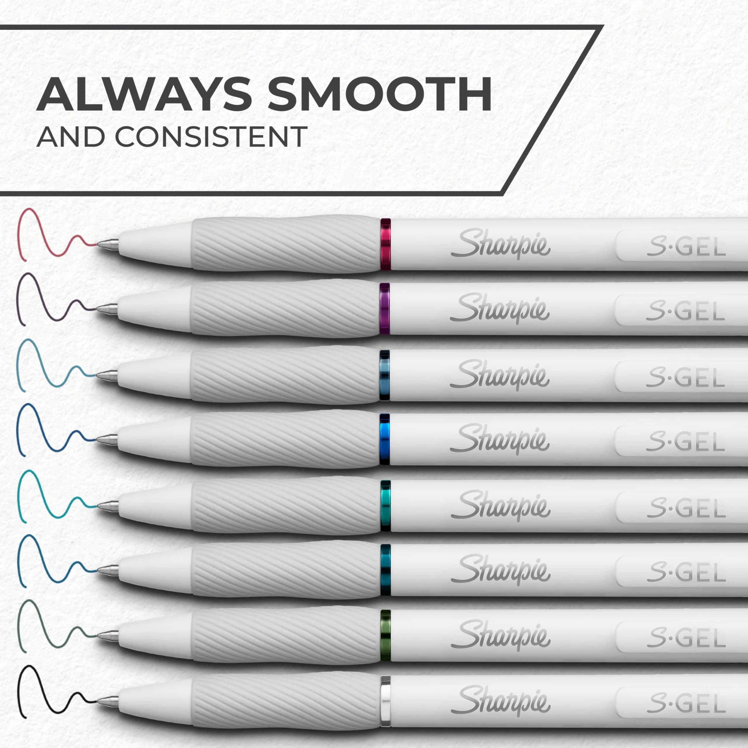 Sharpie S-Gel Pens, Pearl White Body, Fashion Barrel, Medium Point (0.7mm), Colorful Ink, 12 Count | Smooth Ink Flow Writing Instrument - view 3