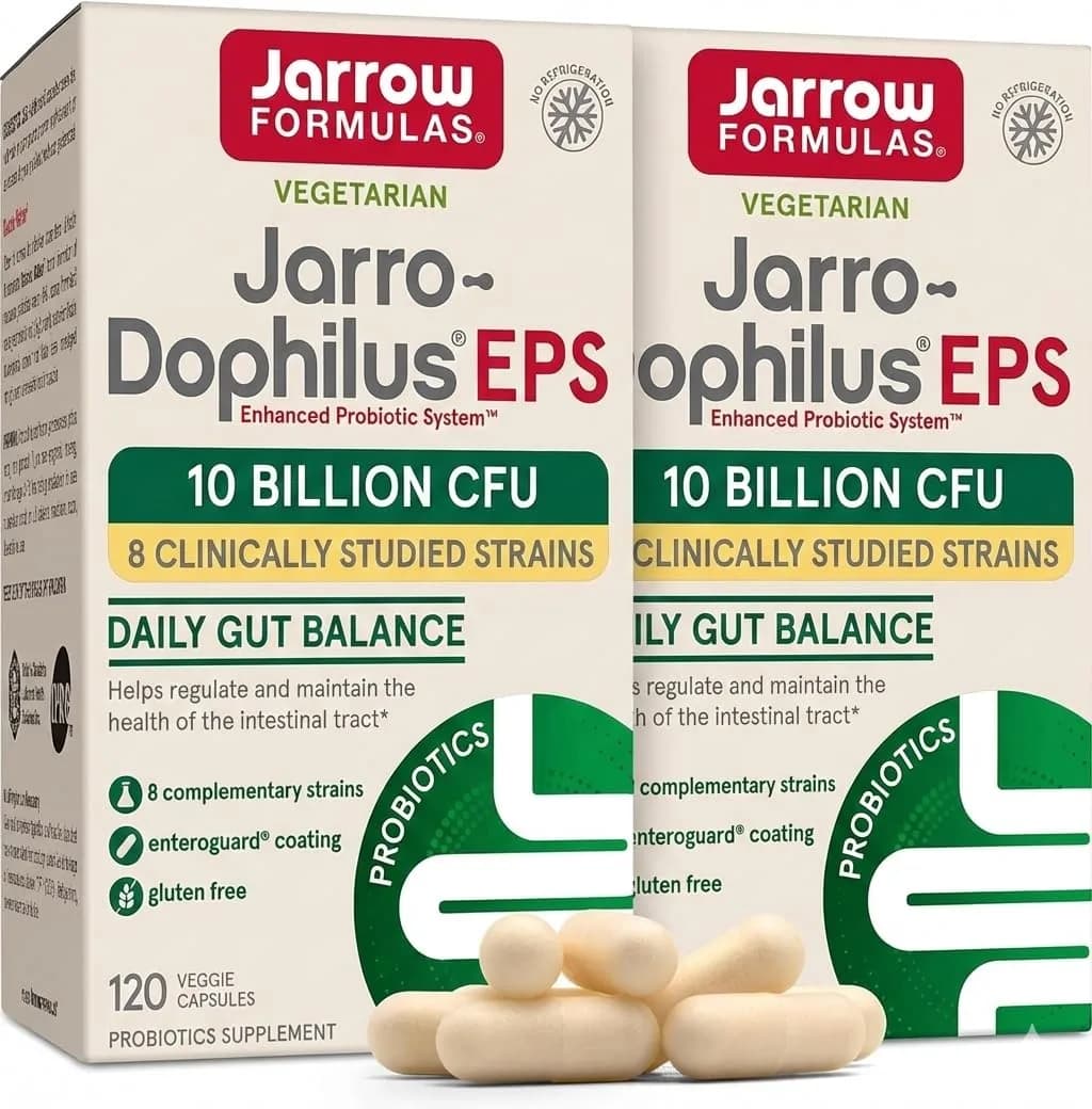 Jarrow Formulas Jarro-Dophilus EPS Probiotic Capsules 240 Count (120 Count Pack of 2) | Digestive Health Support with 10 Billion CFU — Capsule