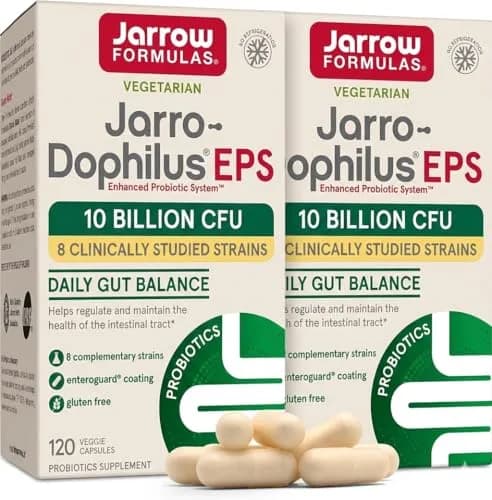 Jarrow Formulas Jarro-Dophilus EPS Probiotic Capsules 240 Count (120 Count Pack of 2) | Digestive Health Support with 10 Billion CFU thumbnail 1
