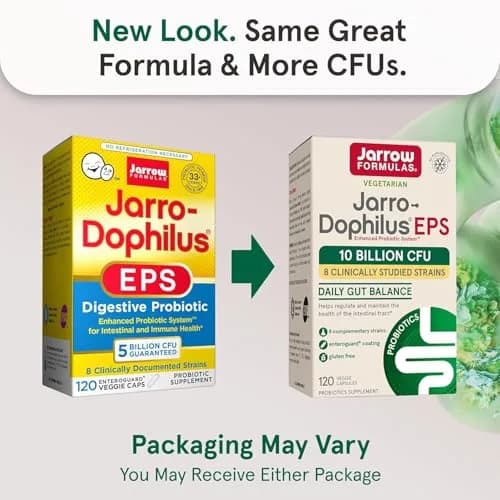 Jarrow Formulas Jarro-Dophilus EPS Probiotic Capsules 240 Count (120 Count Pack of 2) | Digestive Health Support with 10 Billion CFU thumbnail 2