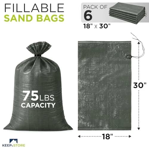 Keep N Store Heavy Duty Sand Bags Pack of 6 | Flood Control & Weight Stabilization (70-120 chars) thumbnail 2