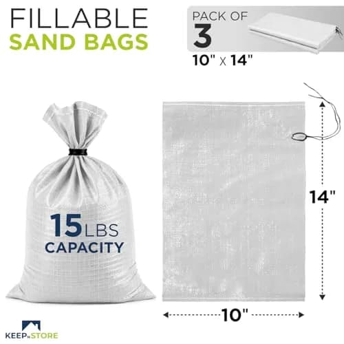 Keep N Store Heavy Duty Sand Bags Pack of 3 | Flood Control & Heavy Load Support (70-120 chars) thumbnail 2