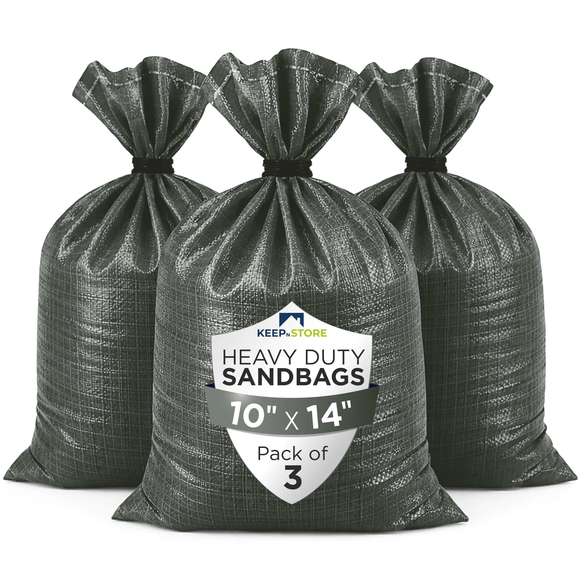 Keep N Store Heavy Duty Sand Bags Pack of 3 | Flood Control & Heavy Load Stabilization — 10"W x 14"L