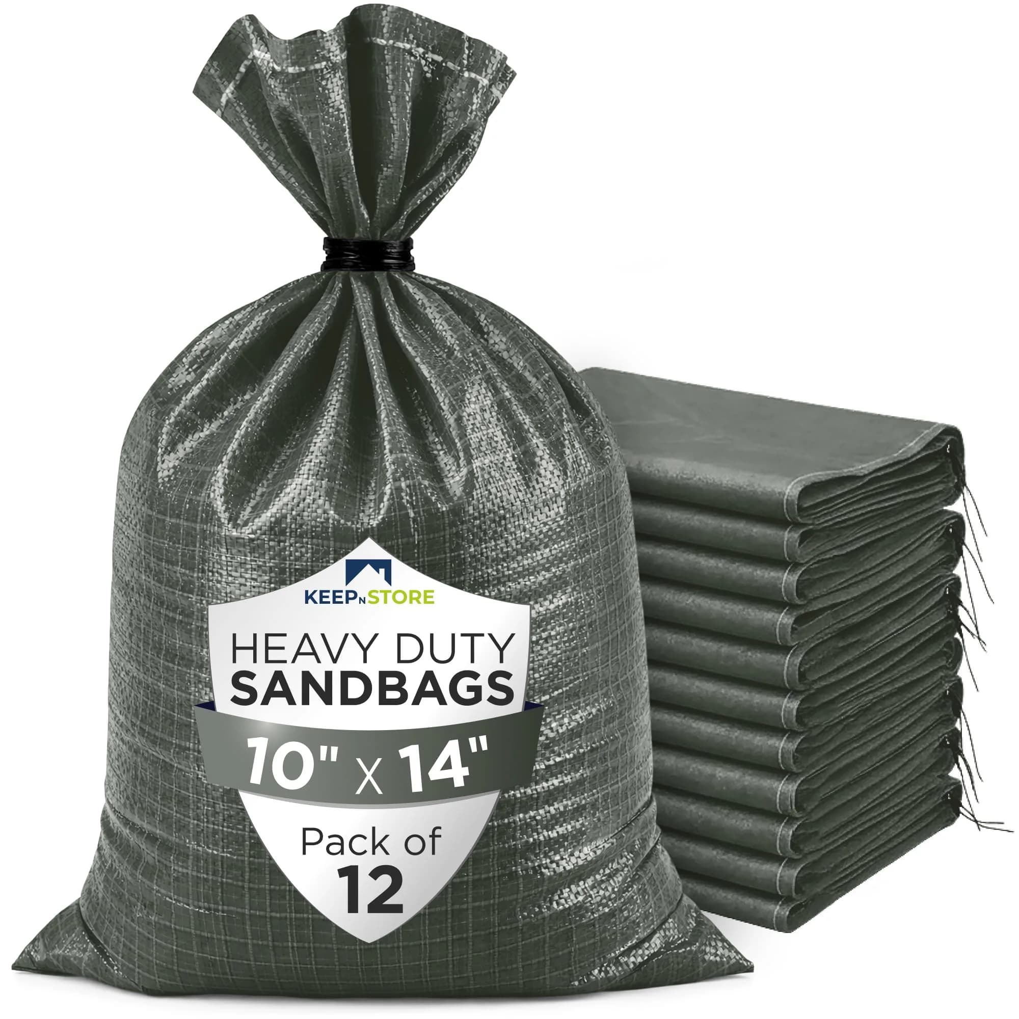Keep N Store Heavy Duty Sand Bags Pack of 3 | Flood Control & Heavy Load Stabilization — 10"W x 14"L