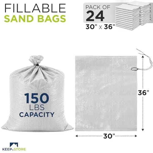 Keep N Store Heavy Duty Sand Bags Pack of 24 | Flood Control & Heavy Load Support (70-120 chars) thumbnail 2
