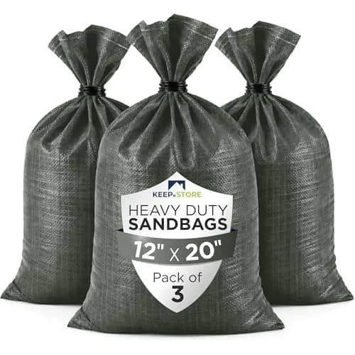 Keep N Store Heavy Duty Sand Bags Pack of 3 | 12x20 inches, 25 lbs, UV Protected, Fillable for Flood Control thumbnail 1