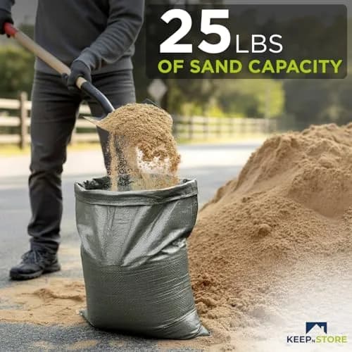 Keep N Store Heavy Duty Sand Bags Pack of 3 | 12x20 inches, 25 lbs, UV Protected, Fillable for Flood Control thumbnail 4