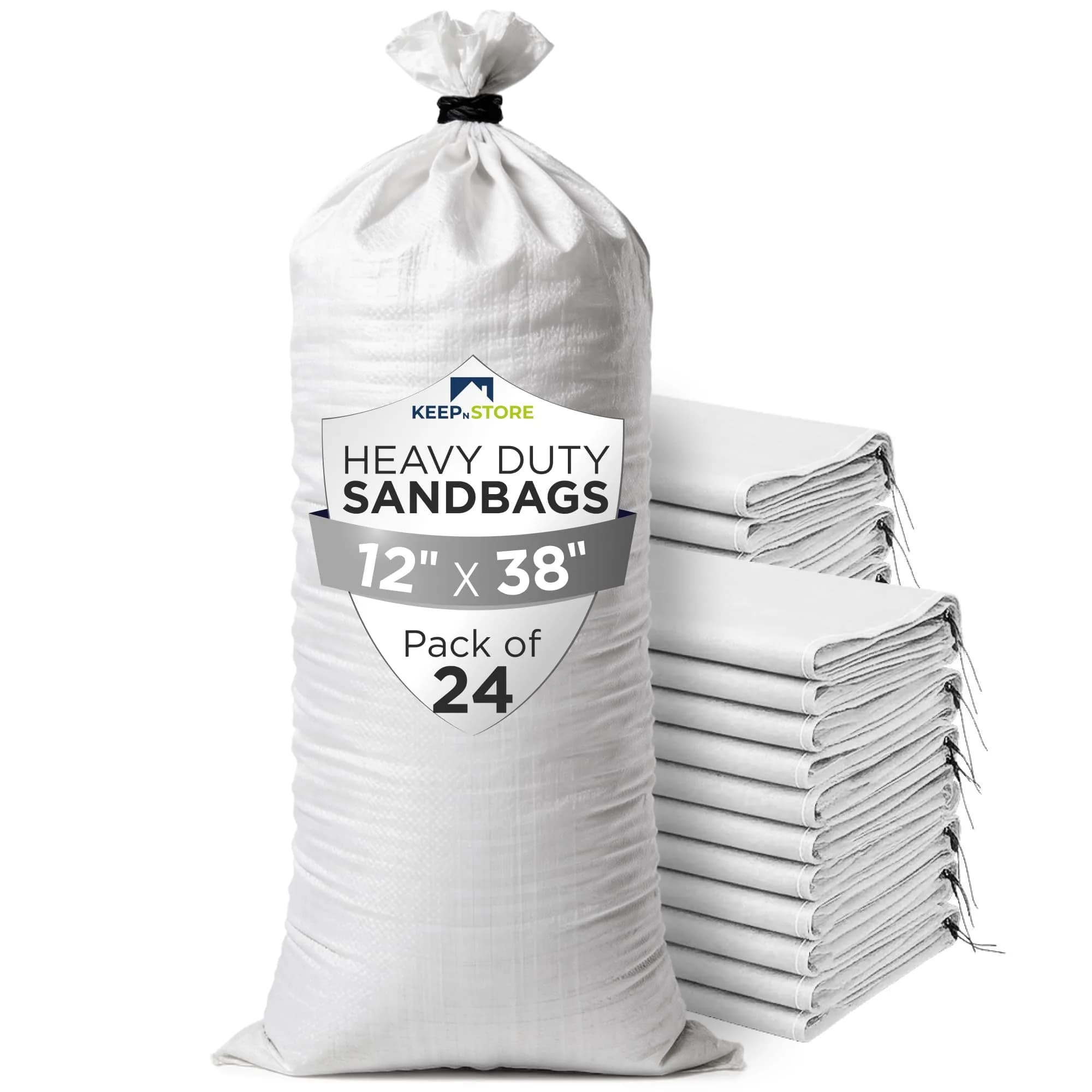 Keep N Store Heavy Duty Sand Bags Pack of 24, 38x18 inches (96.5x45.7 cm) | Flood Control & Weight Bags