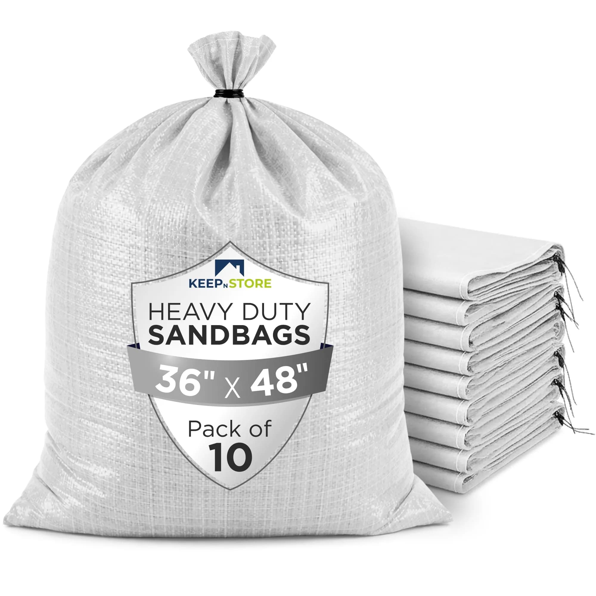 Keep N Store Heavy Duty Sand Bags Pack of 10, 36x48 inches (91.44x121.92 cm) | Flood Control & Weight Bags thumbnail 1