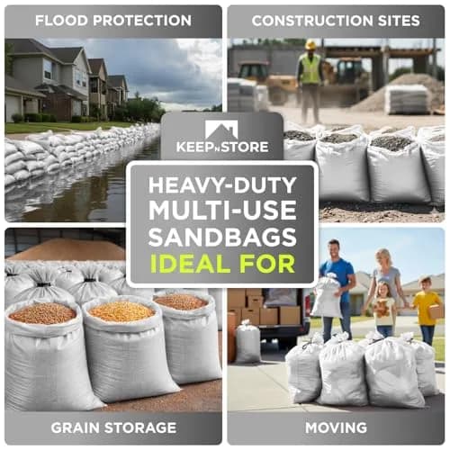 Keep N Store Heavy Duty Sand Bags Pack of 10, 36x48 inches (91.44x121.92 cm) | Flood Control & Weight Bags thumbnail 9